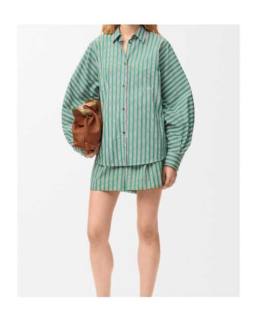 Loewe Green Striped Shorts
