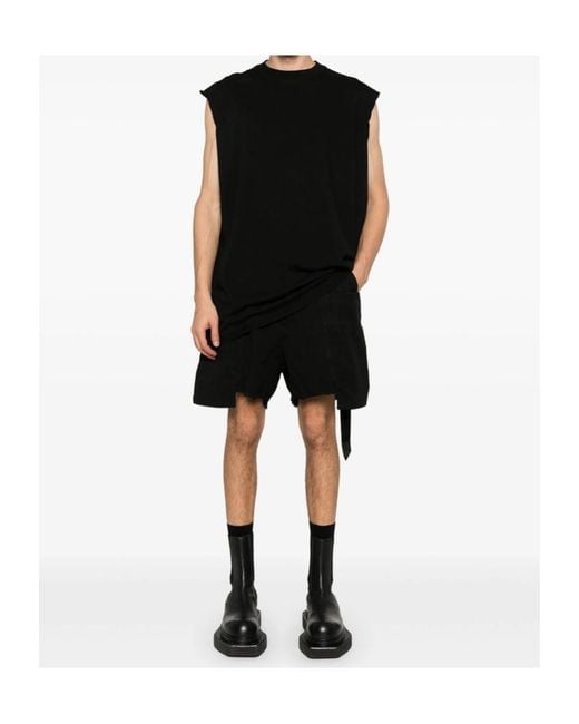Rick Owens Black Bermuda Cargo Shorts for men