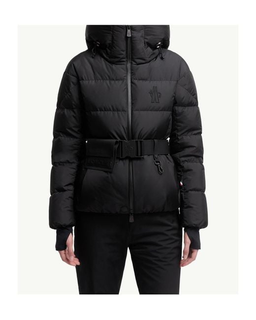 Moncler Black Grenoble Buckled Waist Padded Jacket
