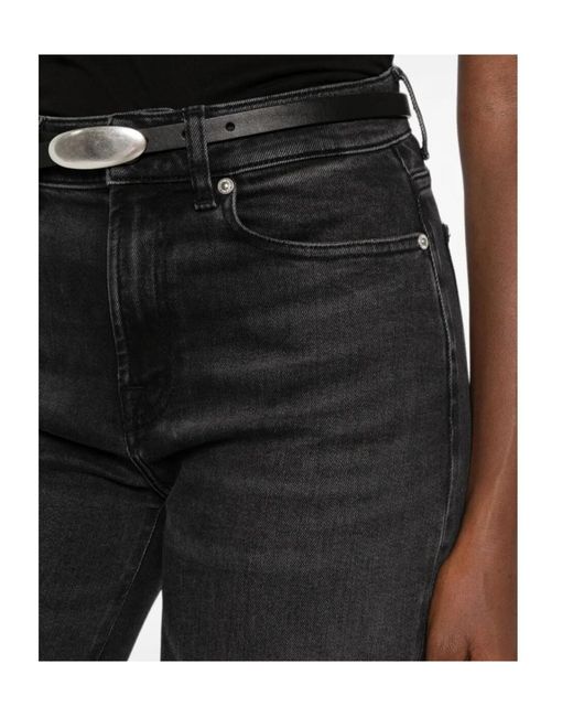 7 For All Mankind Blue Lotta Faded-Effect Wide-Leg Jeans