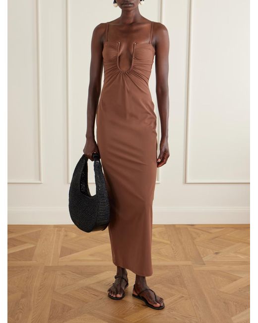 Christopher Esber Brown Pleated Dress