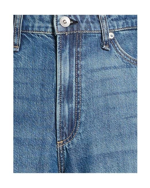 Rag & Bone Blue Plain Colour Wide-Leg Jeans