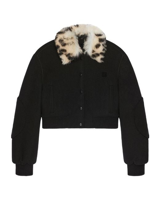 Givenchy Black Cropped Varsity Jacket