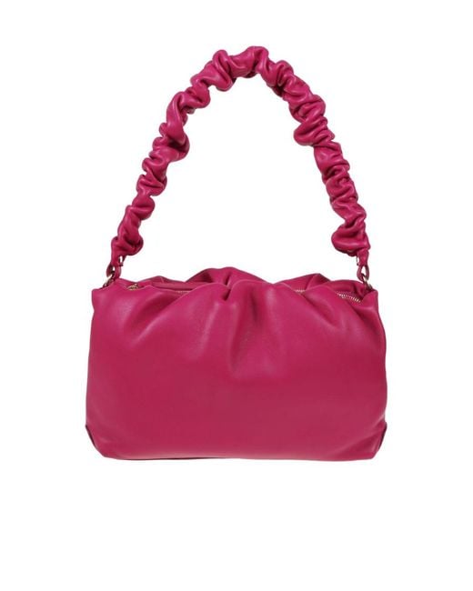 Zanellato Pink Ruched-Handle Leather Shoulder Bag