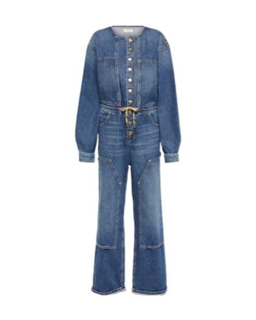 Ulla Johnson Blue Stevie Wide-Leg Denim Jumpsuit