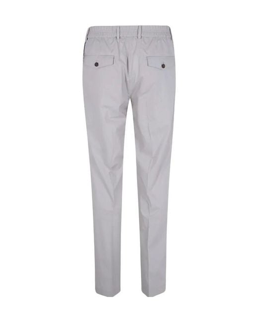 Incotex Gray Buttoned Trousers for men