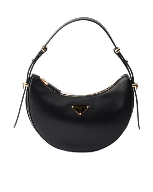 Prada Black Arqué Mini Leather Shoulder Bag