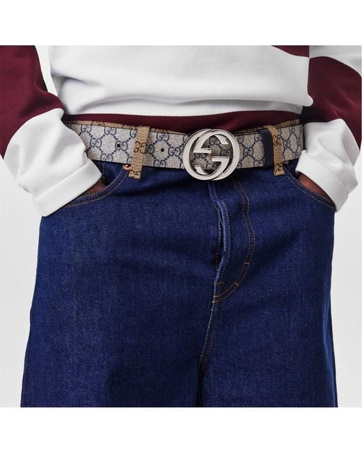 Gucci White Logo Belt for men