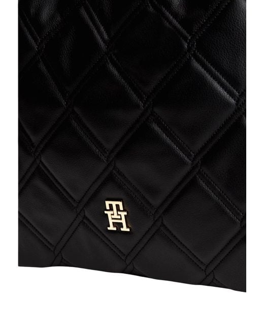 Tommy Hilfiger Black Quilted Tote Bag