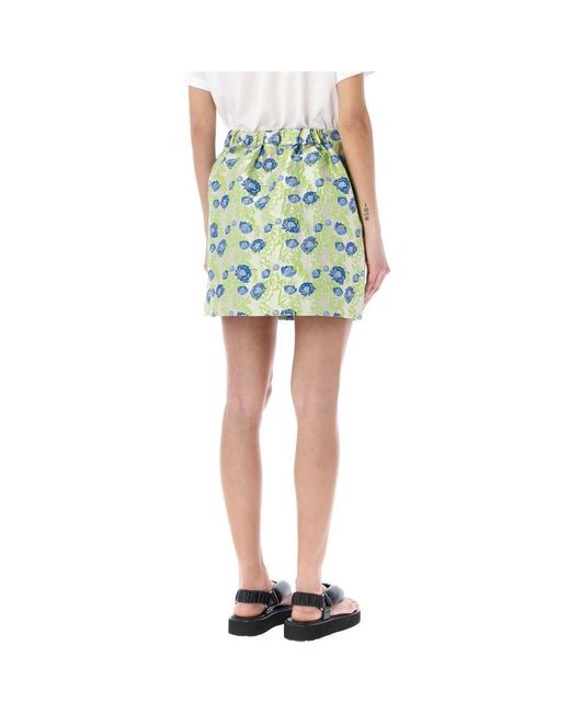 Ganni Blue 3D Jacquard Mini Skirt