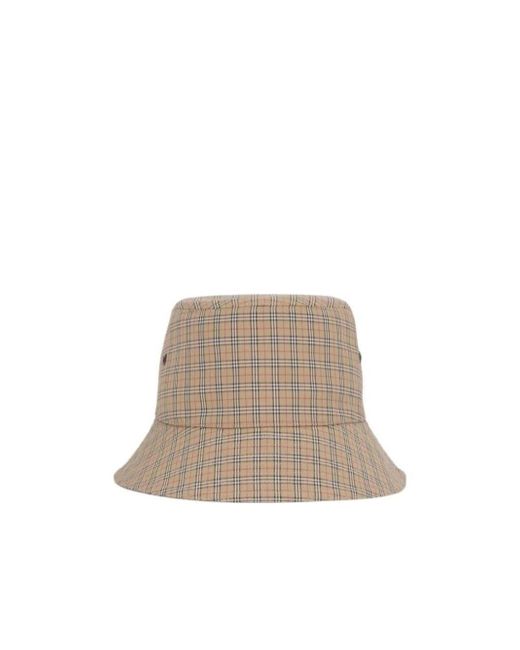 Burberry Brown Technical Check Bucket Hat for men
