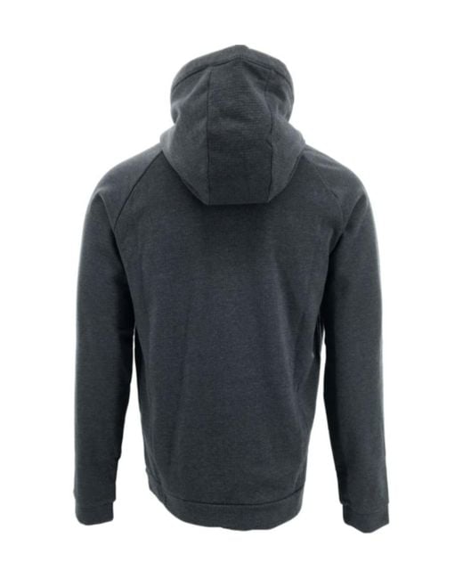 Armani Collezioni Gray Long-Sleeved Zipper Hooded Sweater for men