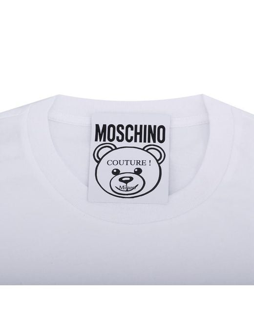 Moschino White Logo Printed Pattern T-Shirt