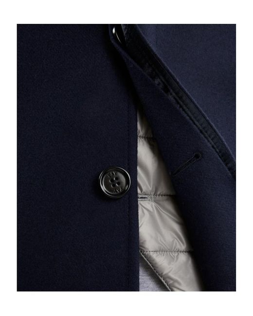 Fay Blue Wool-Cashmere Single-Breasted Coat for men