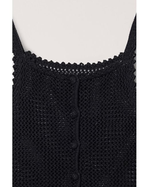 DUNST Black Button-Embellishment Top