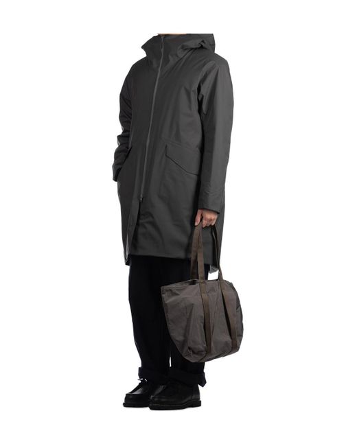 Veilance Gray Hooded Utility Coat for men