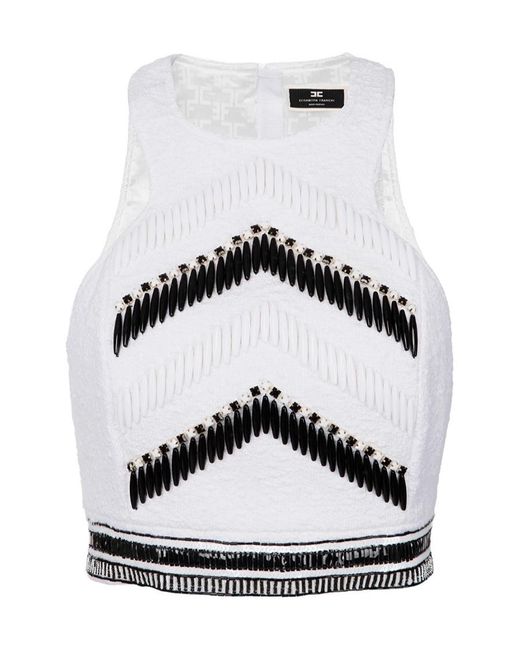 Elisabetta Franchi White Logo Vest