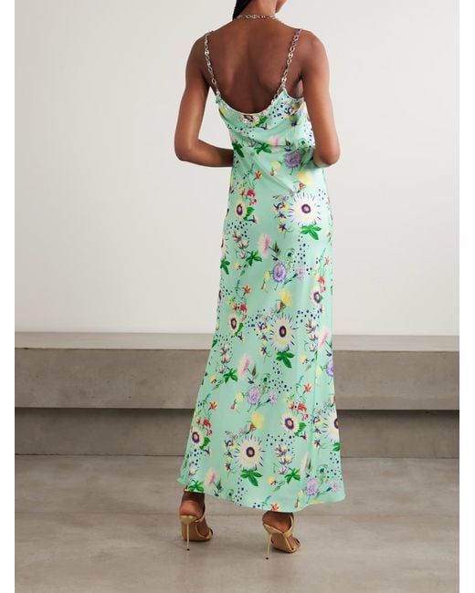 Rabanne Green Floral Chain Dress