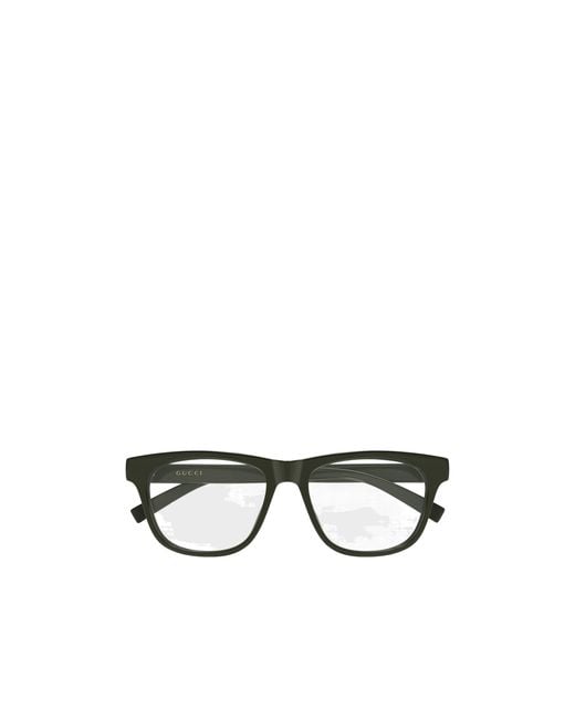 Gucci White Eyewear Square Frame Glasses for men