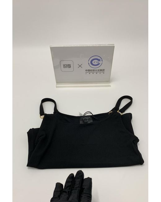 Gucci Black Viscose Crêpe Jersey Top With Horsebit, Ready-To-Wear