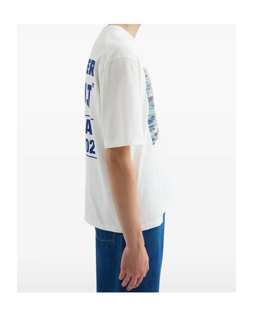 Jil Sander White Wanderlust Project Image Printed Crew-Neck T-Shirt for men