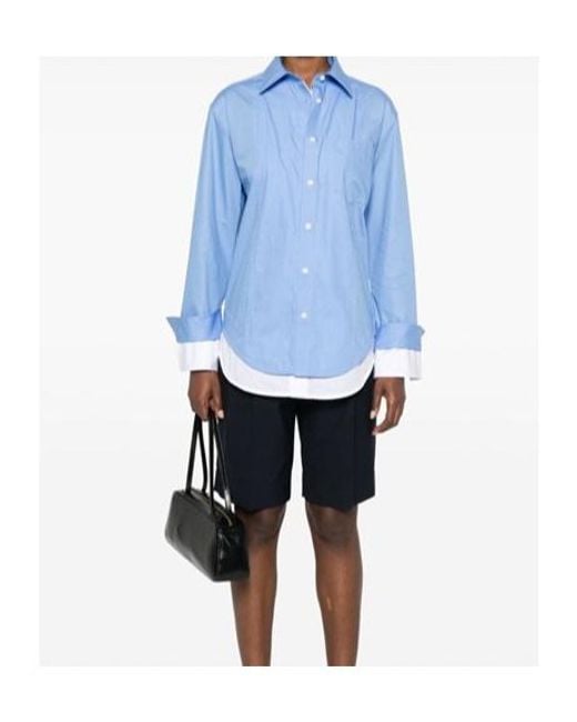 Victoria Beckham Blue Long-Sleeved Shirt