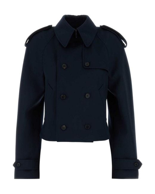 McQueen Blue Double Breasted Trech Jacket