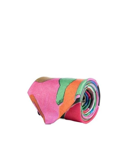 Paul Smith White River Collage Patterned Tie for men