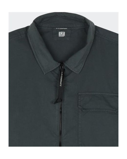 C P Company Green Len Detailed Zip-Up Jacket for men
