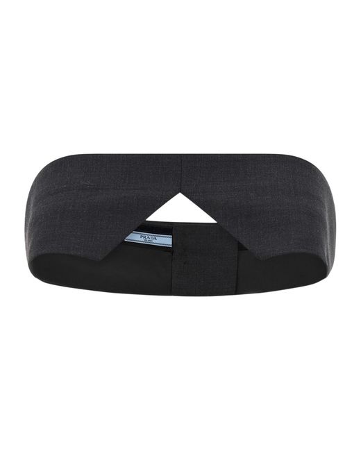 Prada Black Buttoned Wide Belt
