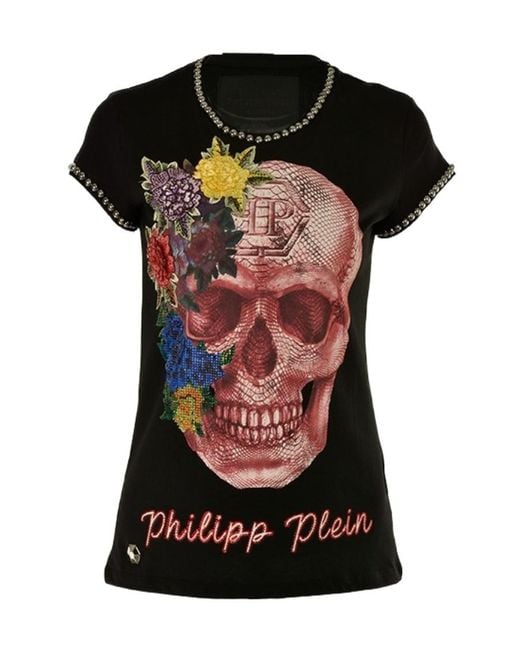 Philipp Plein Black Printed T-Shirt