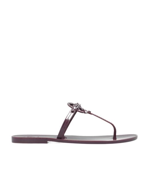 Tory Burch Brown Logo Slippers