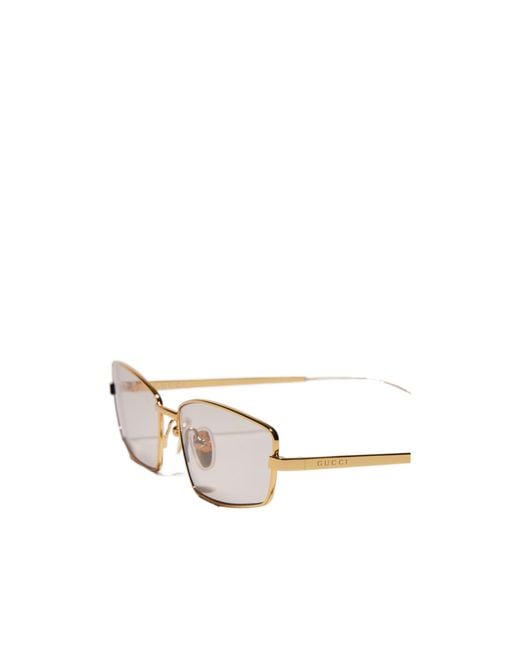 Gucci White Rectangular Frame Sunglasses for men