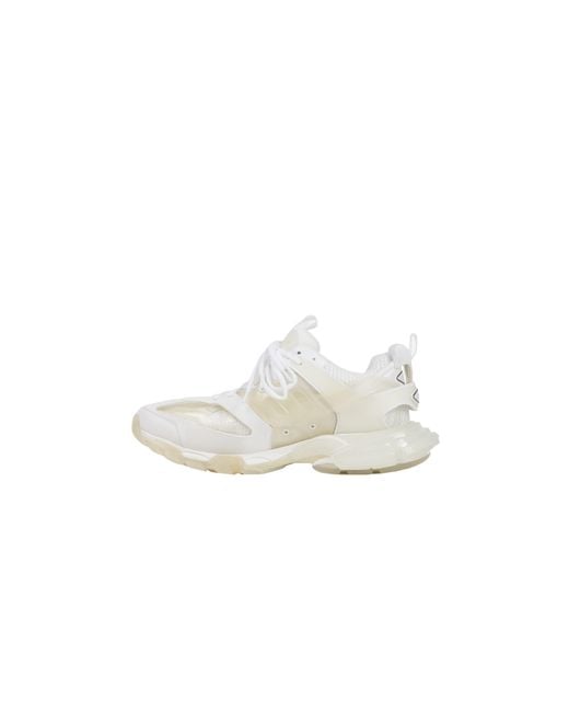 Balenciaga White Track Clear Sole Sneakers