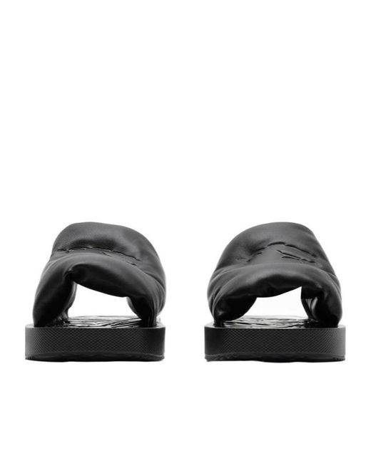 Burberry Black Ekd Embossed Slab Slip-On Slides