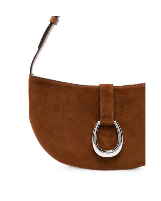 Staud Brown Harlow Horseshoe-Buckle Shoulder Bag