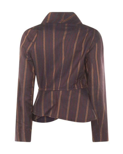 Vivienne Westwood Blue Striped Button-Up Jacket