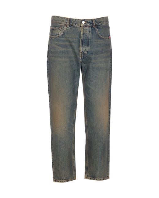 AMISH Gray Jeremiah Mid-Rise Straight-Leg Jeans for men