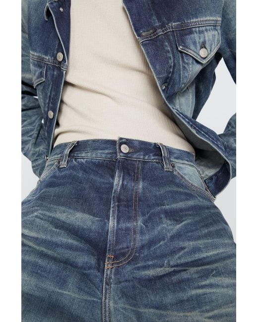 Acne Blue Mid Waist Baggy Jeans for men