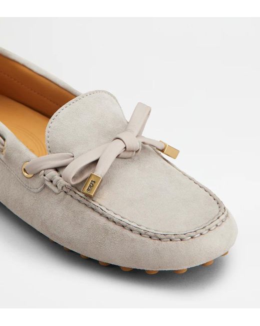 Tod's Gray Round-Toe Loafers