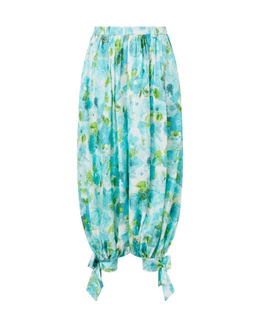 Chloé Blue Wide Printed Pants