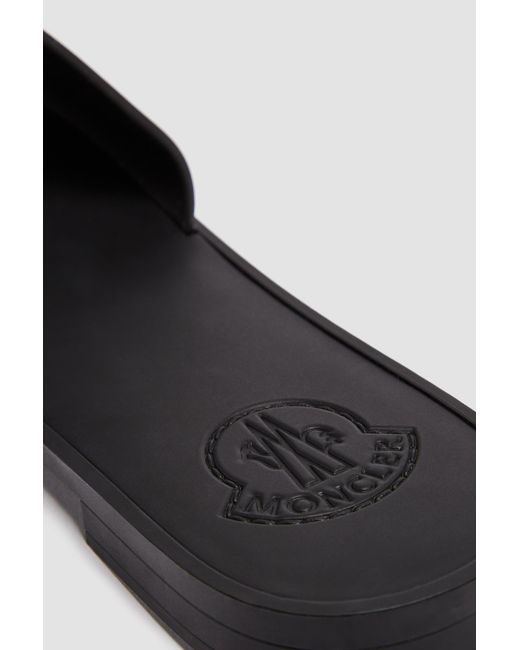 Moncler Black Mon Logo Detailed Slides
