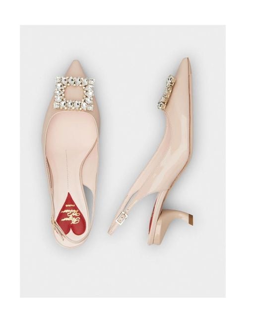 Roger Vivier Natural Virgule Buckle Slingback Pumps