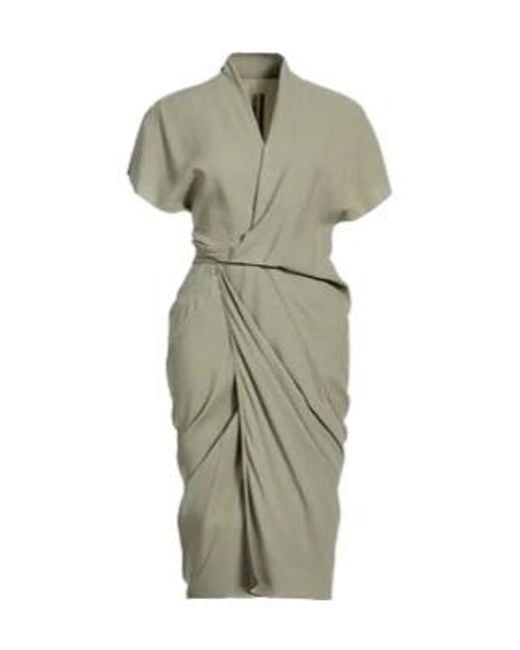 Rick Owens Green Solid Color Wrap Dress