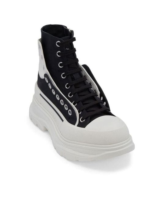 McQueen Black Tread Slick High-Top Sneakers for men