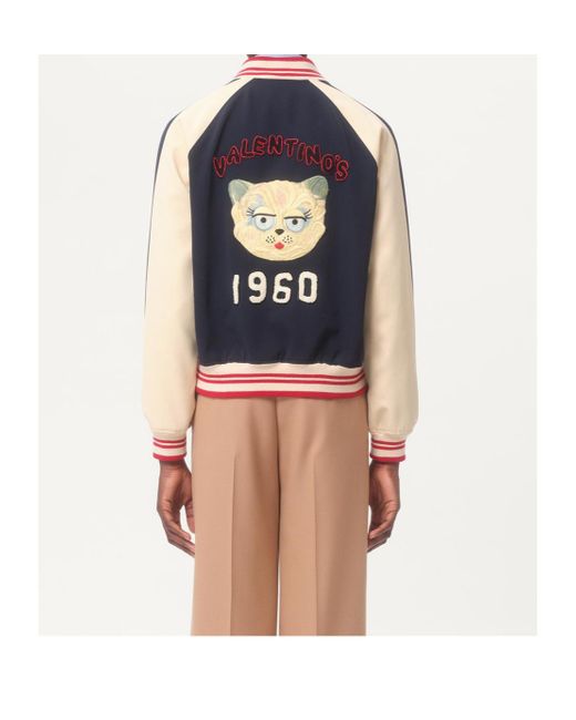 Valentino Blue Vlogo Patch Zip-Up Jacket for men