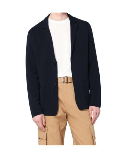 Roberto Collina Blue Textured Knit Jacket for men