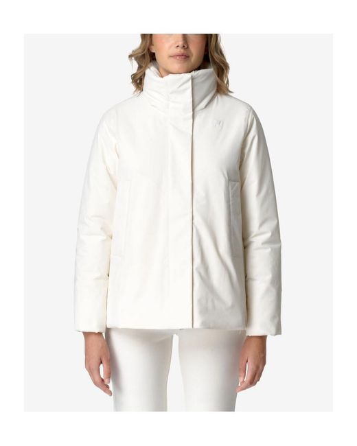 K-Way White Long-Sleeved Padded Jacket