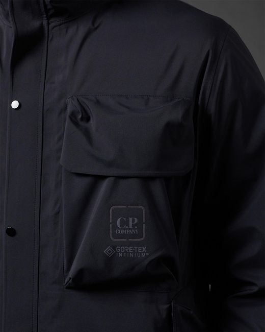 C P Company Blue Logo-Print Two-Pocket Windbreaker for men