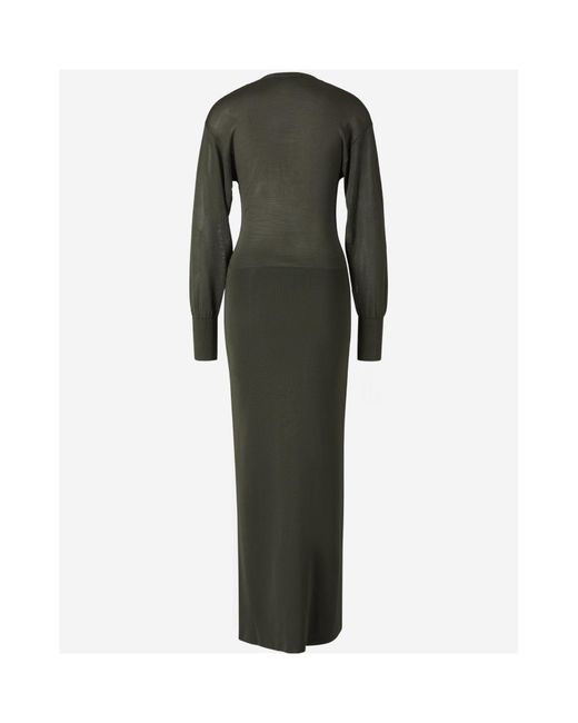 AMI Green V-Neck Maxi Dress